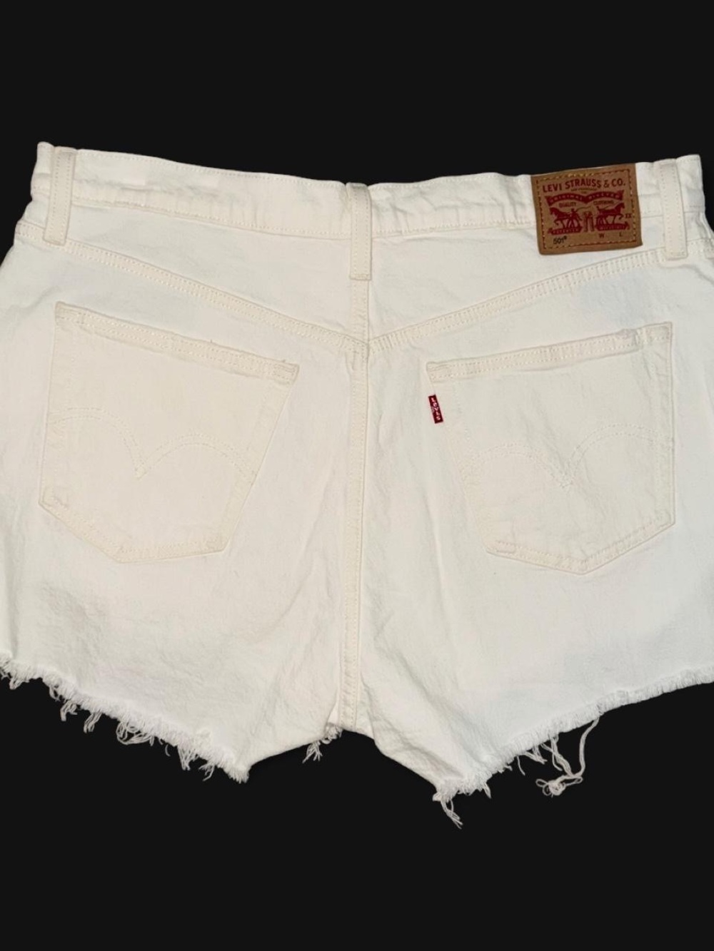 Levi’s 501 off white cream denim jean shorts jorts size 34